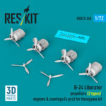 B-24 Liberator propellers (2 types), engines & cowlings (4 pcs) for Hasegawa kit (3D Printed) (1/72) - Image 2
