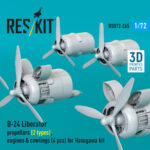 B-24 Liberator propellers (2 types), engines & cowlings (4 pcs) for Hasegawa kit (3D Printed) (1/72) - Image 3