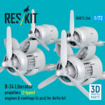 B-24 Liberator propellers (2 types), engines & cowlings (4 pcs) for Airfix kit (3D Printed) (1/72) - Image 3