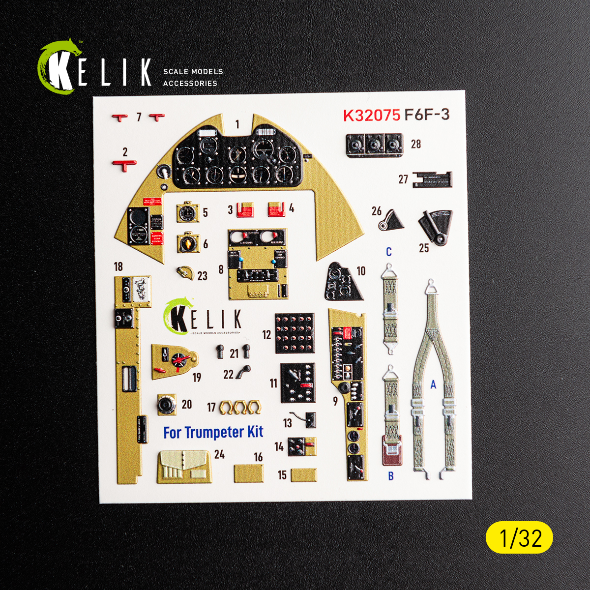 F6F-3 Hellcat - interior 3D decals for Trumpeter kit (1/32) - BIG ...