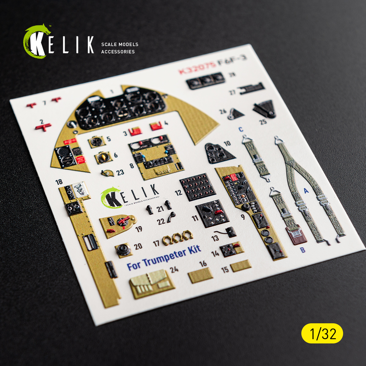 F6F-3 Hellcat - interior 3D decals for Trumpeter kit (1/32) - BIG ...