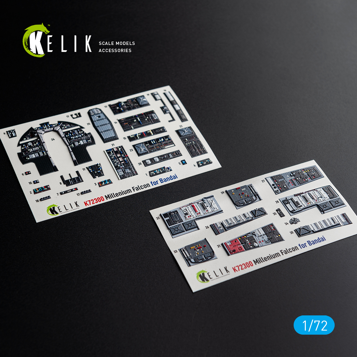 Millenium Falcon - interior 3D decals for BanDai kit (1/72) - BIG ...