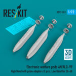 Electronic warfare pods AN/ALQ-99 High Band with pylon adapters (2 pcs), Low Band for EA-6B (3D Printed) (1/72)