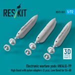 Electronic warfare pods AN/ALQ-99 High Band with pylon adapters (2 pcs), Low Band for EA-6B (3D Printed) (1/72) - Image 2