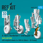 A-10A/C Thunderbolt II landing gear set (early and late) with weighted wheels for GWH kit (Metal + 3D Printed) (1/72) - Image 2
